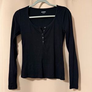 Old Navy Women's Midnight Black Long Sleeve Tee